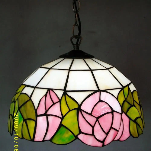 lustre tiffany antique pour restaurant café bar et allée - vue 15 sur 19