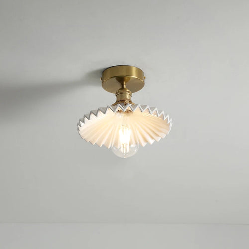 plafonnier nordique cuivre LED luminaires interrupteur chambre salon escalier lumière Plafon montage Flount en céramique éclairage à la maison - vue 5 sur 10