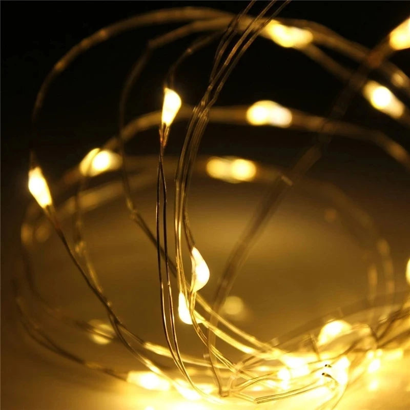 guirlande lumineuse décorative à 100 led avec piles aa - vue 4 sur 6