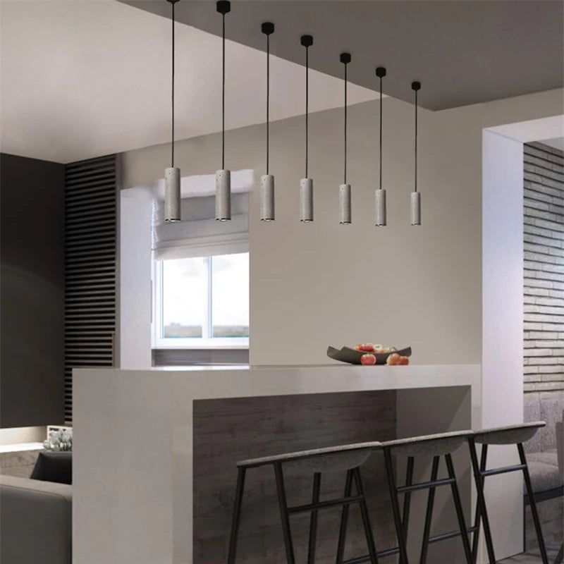 suspension moderne à led en béton pour décoration industrielle - vue 6 sur 12