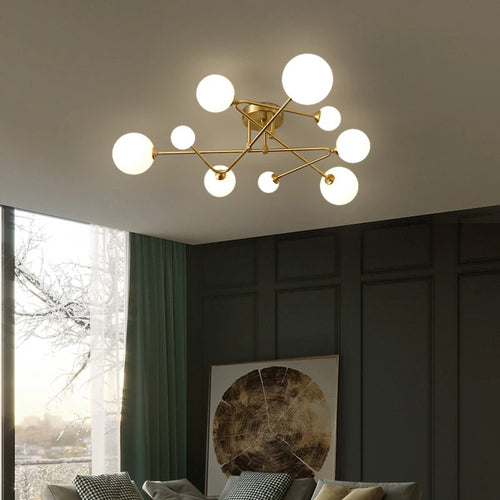 lustre moderne en verre pour un éclairage élégant et tendance - vue 5 sur 9