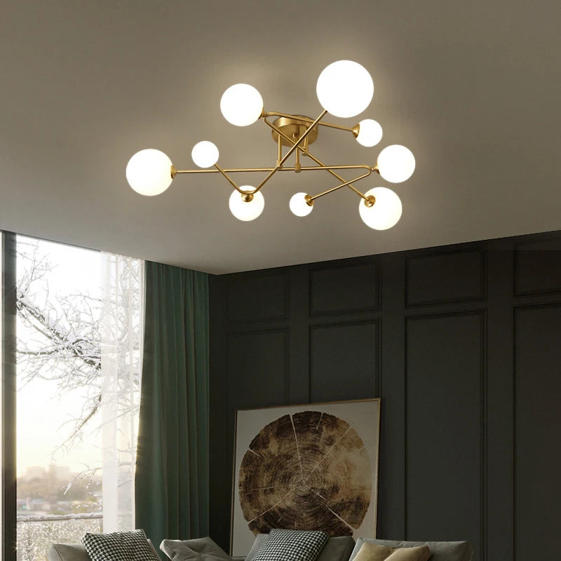 lustre moderne en verre pour un éclairage élégant et tendance - vue 4 sur 9