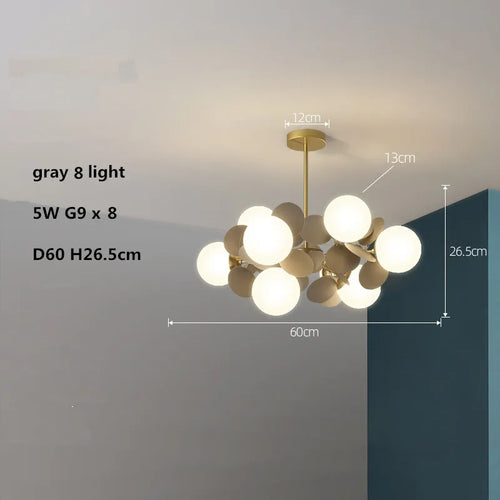 lustre led globe en verre acrylique coloré pour enfants - vue 17 sur 24