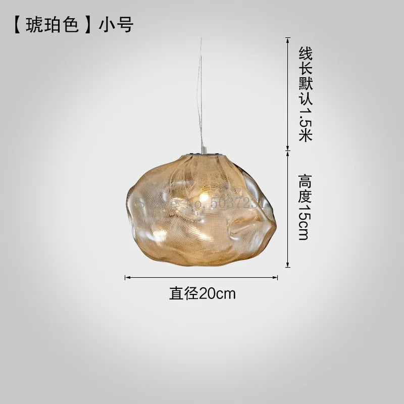 lustre en verre de luxe led post-moderne nordique créatif - vue 11 sur 12