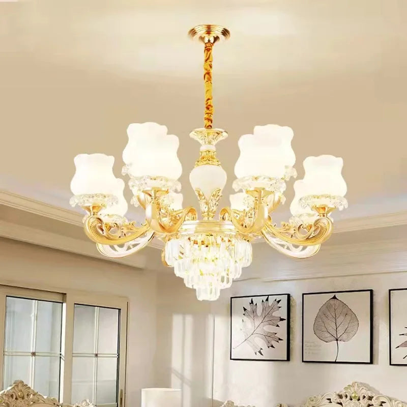 lustre moderne en cristal pour un éclairage élégant et raffiné - vue 3 sur 12