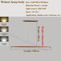 lustre led moderne créatif en noyer décoration nordique