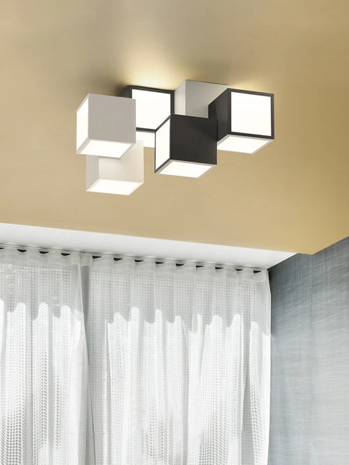 plafonnier carré créatif lumières led modernes décoration simple lustre luminaire - vue 2 sur 10