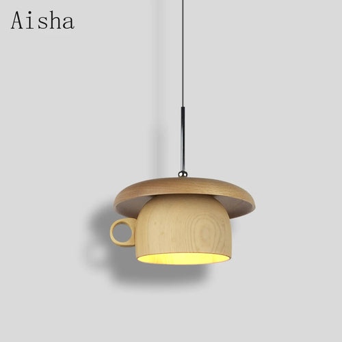 suspension créative en forme de tasse à café en bois - vue 2 sur 7