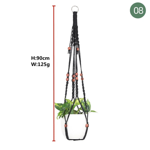 paniers suspendus en macramé pour plantes et décoration - vue 14 sur 30