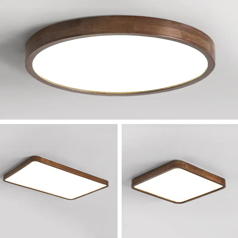 Plafonnier en bois abat-jour éclairage intérieur - vue 3 sur 16