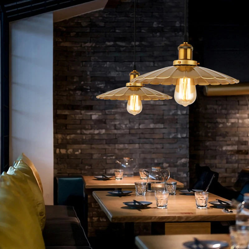 Nordique rétro E27 suspension LED lumière pays américain couleur or lustre en fer forgé intérieur maison chevet salon cuisine lampe - vue 3 sur 14