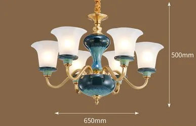 lustre en céramique et cuivre pour une ambiance moderne et simple - vue 10 sur 15