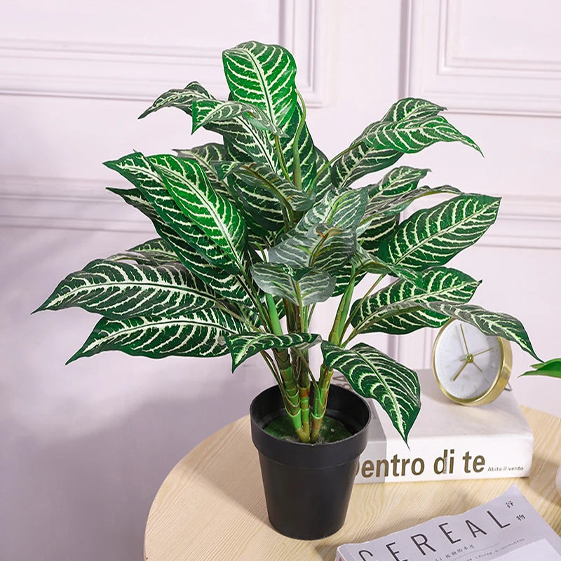 bouquet de plantes artificielles monstera tropicales pour décoration intérieure - vue 2 sur 9