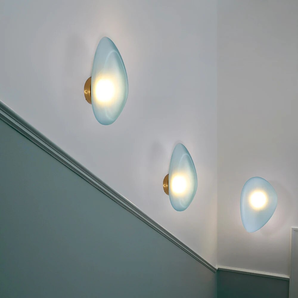 applique led nordique design moderne galet chambre escalier lumière - vue 5 sur 21