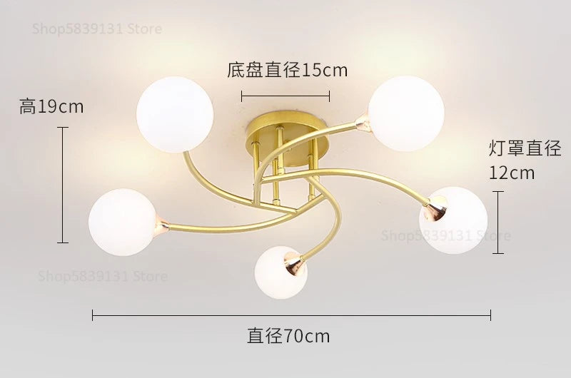 plafonniers modernes simples décoration nordique luminaire créatif - vue 13 sur 17