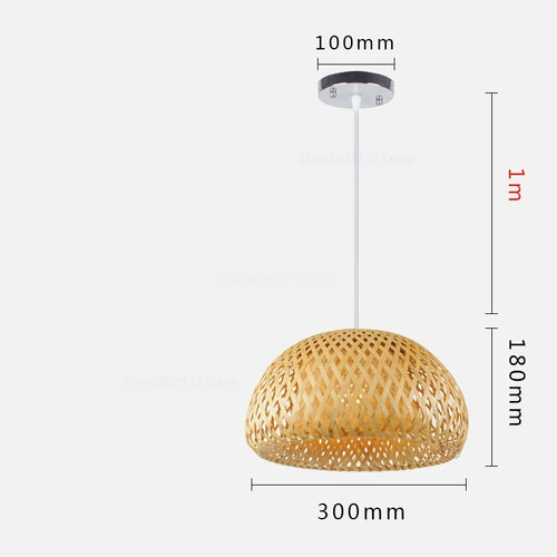 luminaire suspendu en bambou chinois pour restaurant hôtel - vue 16 sur 29