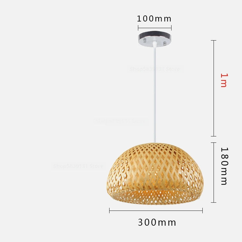 luminaire suspendu en bambou chinois pour restaurant hôtel - vue 15 sur 29