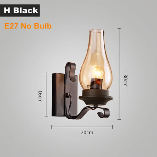 applique murale led rustique en fer vintage pour intérieur et extérieur - vue 9 sur 23