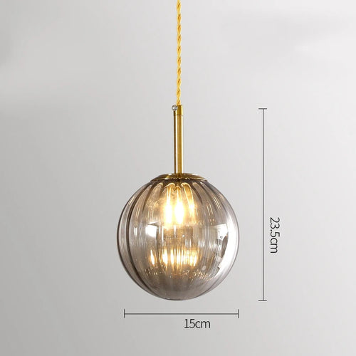 suspension LED en verre design moderne simpliste - vue 9 sur 12