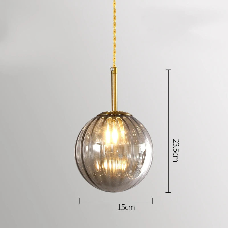 suspension LED en verre design moderne simpliste - vue 8 sur 12
