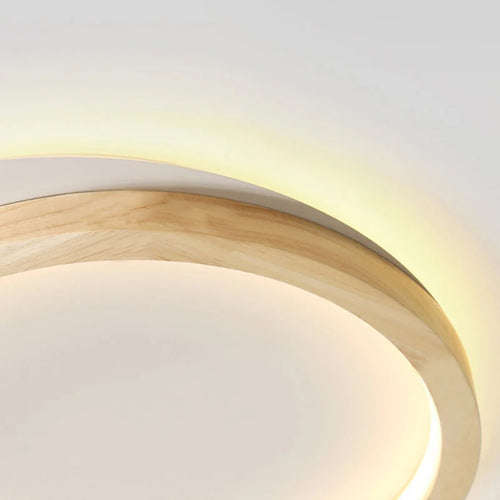 plafonniers led rondes modernes nordiques en acrylique et bois - vue 6 sur 8