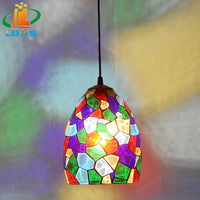 lustre coloré en verre teinté style tiffany pour éclairage créatif