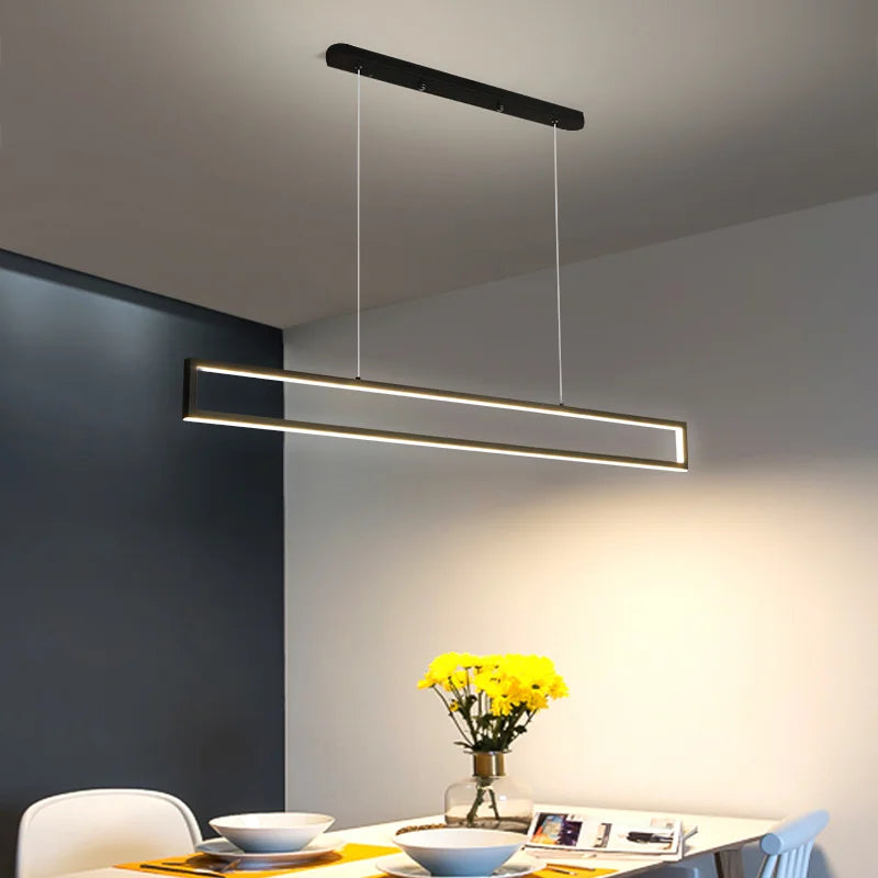 suspension led modernes rectangle pour intérieur - vue 3 sur 14