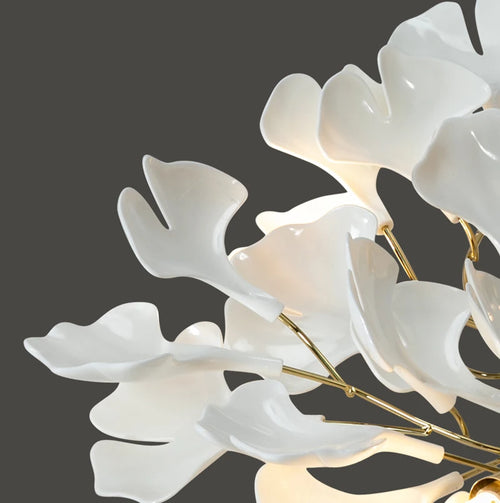 lustre moderne en céramique avec pétales de led - vue 7 sur 11