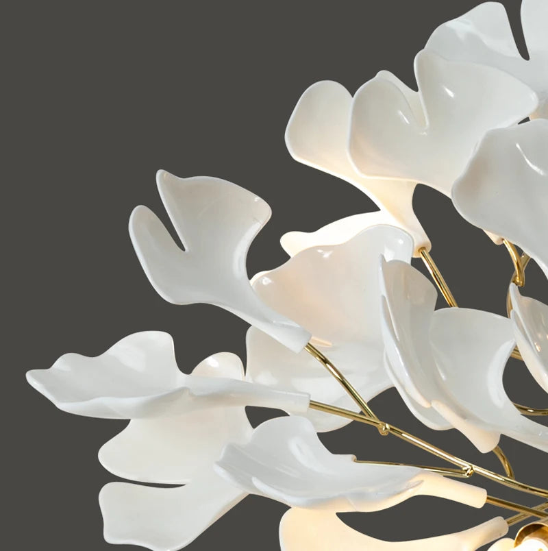lustre moderne en céramique avec pétales de led - vue 6 sur 11