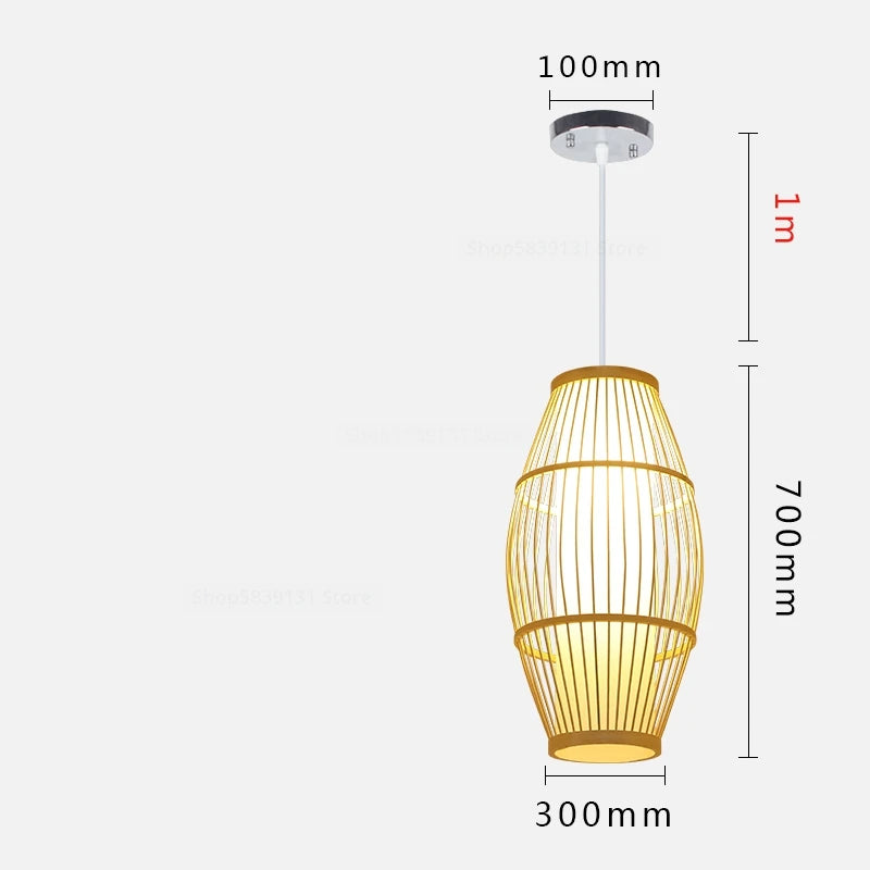 luminaire suspendu en bambou chinois pour restaurant hôtel - vue 23 sur 29