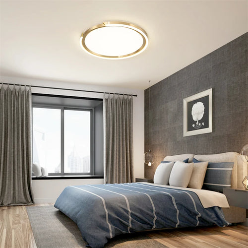 plafonnier led moderne en cuivre doré pour intérieur - vue 3 sur 8