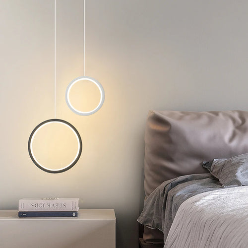 suspension ronde moderne pour éclairage latéral led - vue 3 sur 12