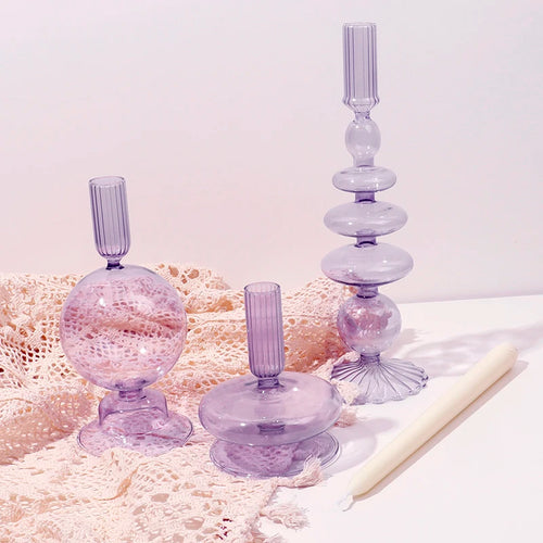 bougeoir en verre pour décoration romantique et festive - vue 7 sur 15
