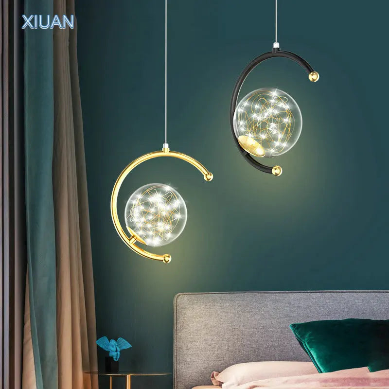 suspension boule de verre nordique pour luminaires gypsophile - vue 5 sur 8