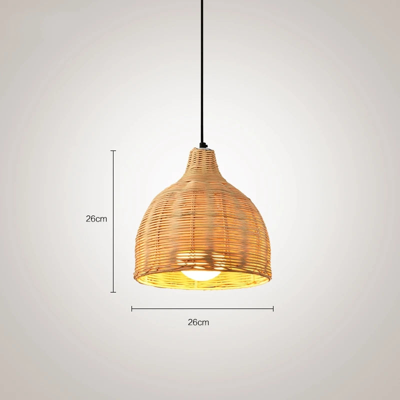 suspension en rotin et bambou pour décoration intérieure rusticité asiatique - vue 14 sur 16