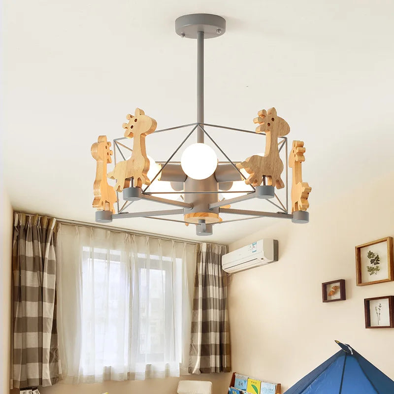 Lustre enfant LED en forme de girafe - vue 5 sur 12
