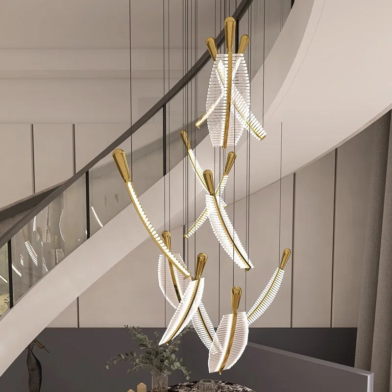 suspension moderne en forme de feuille pour décoration intérieure - vue 4 sur 6