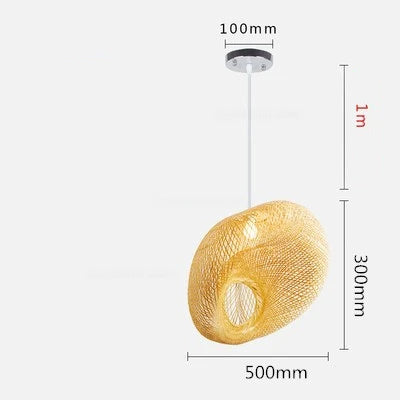 luminaire suspendu en bambou chinois pour restaurant hôtel - vue 13 sur 29