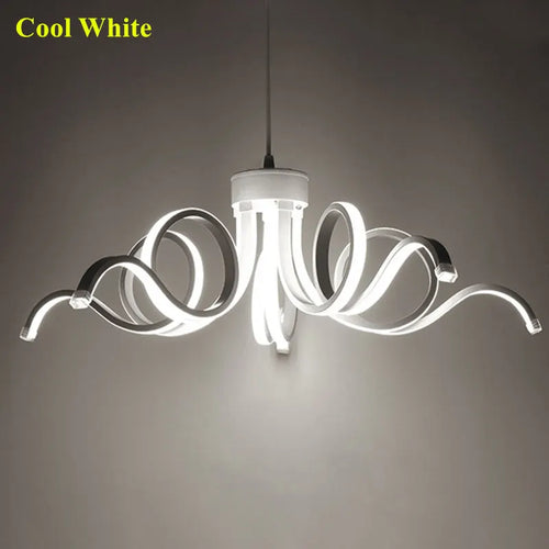lustre suspendu moderne télécommandé en aluminium acrylique éclairage intelligent - vue 10 sur 9