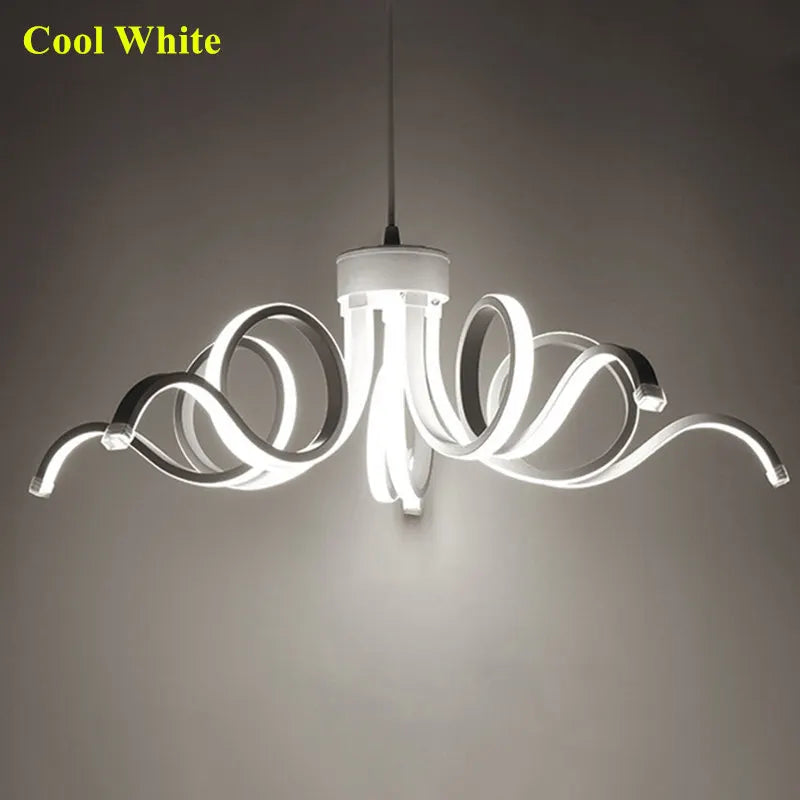 lustre suspendu moderne télécommandé en aluminium acrylique éclairage intelligent - vue 9 sur 9