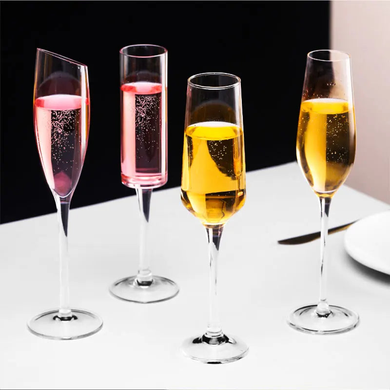 Flutes champagne design élégant verre soufflé sans plomb - vue 6 sur 7