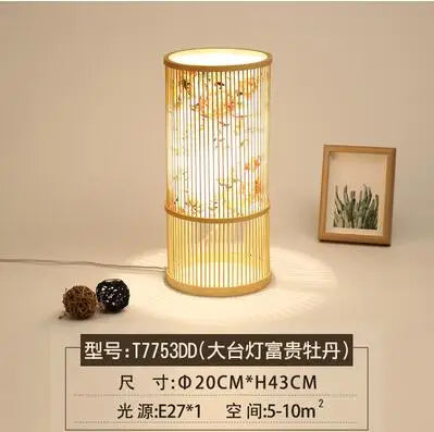lampadaire japonais moderne en bois de bambou fait main - vue 18 sur 18