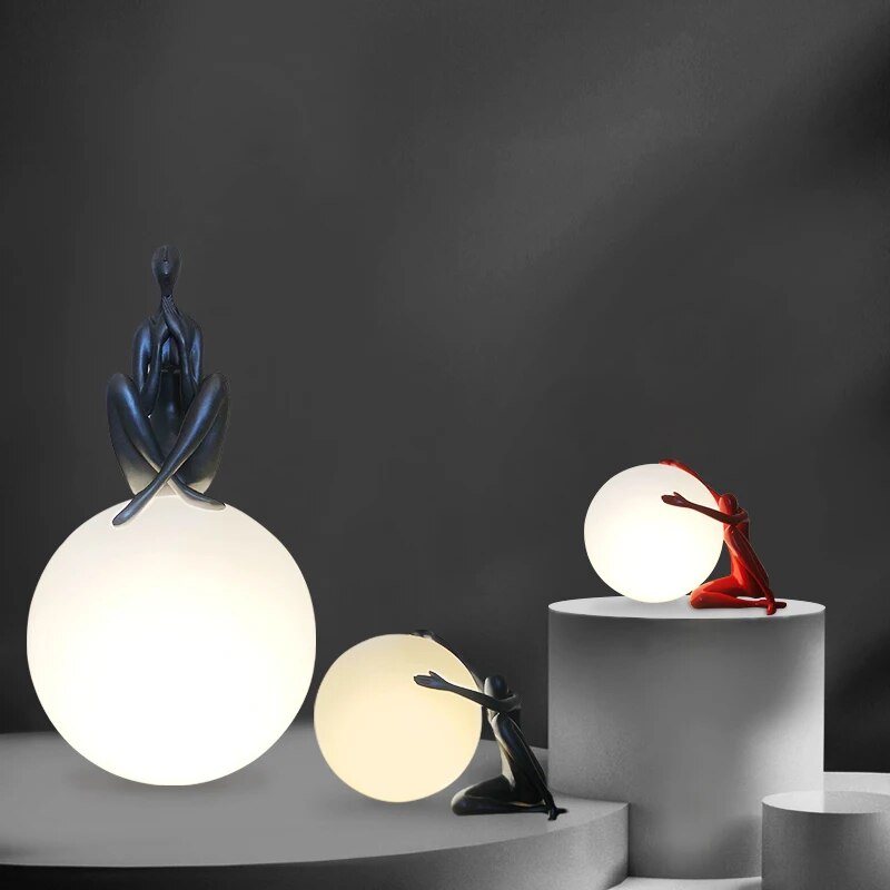 Lampe table sculpture abstraite humaine - vue 3 sur 8