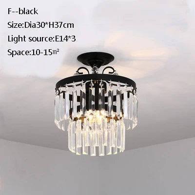 plafonnier led en cristal doré pour décoration moderne - vue 16 sur 22