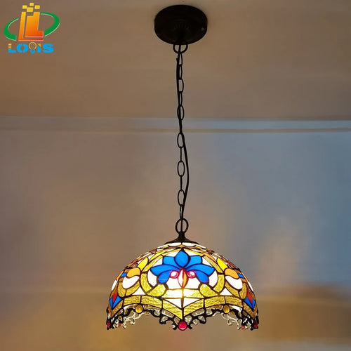 lustre style tiffany dragon à pétales pour décoration intérieure - vue 3 sur 6
