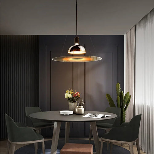 lustre d'art design italien rond moderne soucoupe volante - vue 2 sur 8