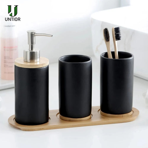 ensemble d'accessoires de salle de bain en céramique trois pièces design - vue 2 sur 21