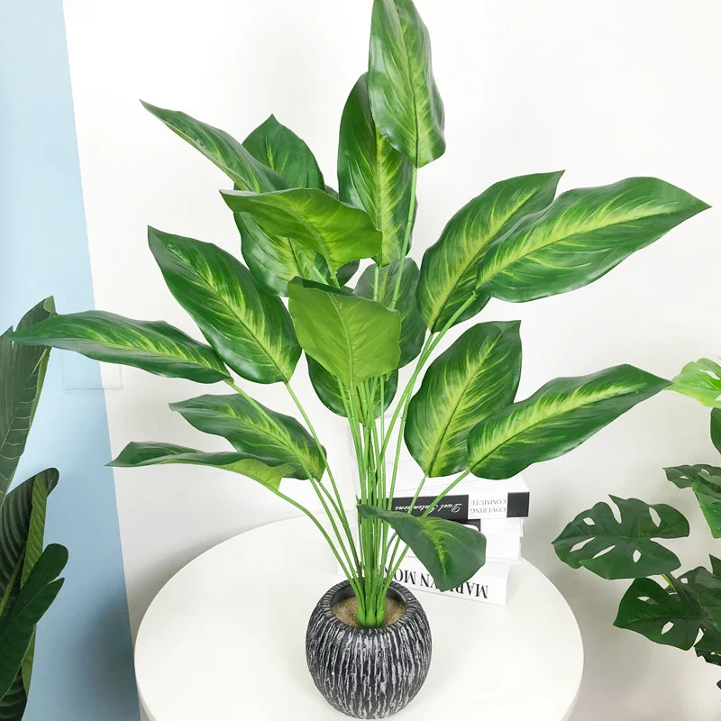 plantes artificielles strelitzia et monstera pour décoration tropicale - vue 1 sur 12