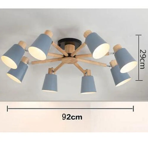 lustre nordique en bois massif simple et moderne - vue 15 sur 18