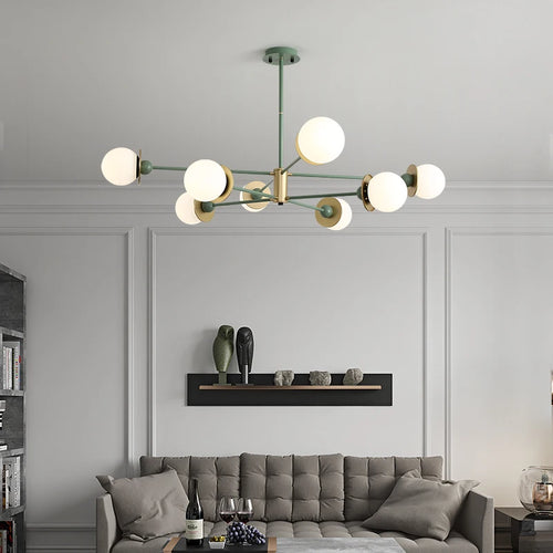 lustre moderne boule de verre pour éclairage intérieur décoratif - vue 3 sur 10